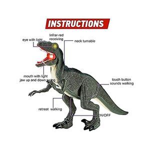 NEW Contixo DR1 Remote Control Dinosaur | Velociraptor, Light Up Eyes